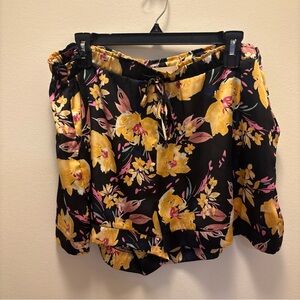 Primark Xl Polyester Black Flower Pyjama Sleep Shorts